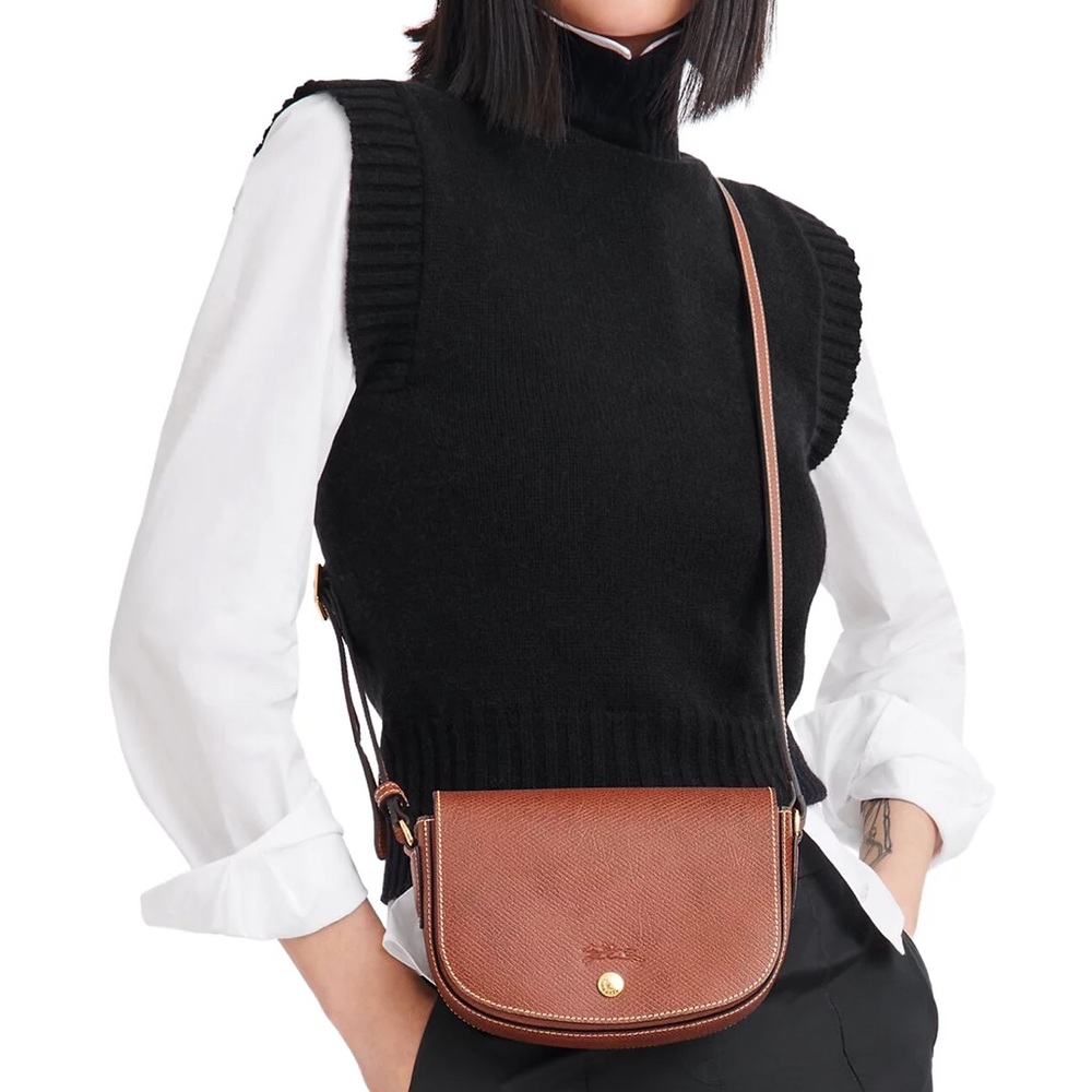 Longchamp Épure Small Leather Crossbody Bag - Brown - Picture 5 of 13